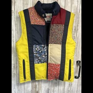 Vintage Patchwork Insulated Sno Lady Ski‎ Vest Medium Vintage